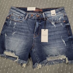 Judy Blue Mid Rise Denim Shorts